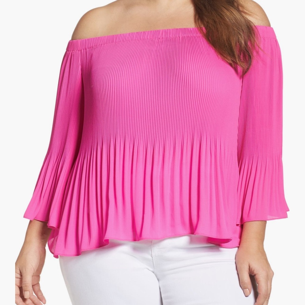 Vince Camuto Off-The-Shoulder Pleated Blouse